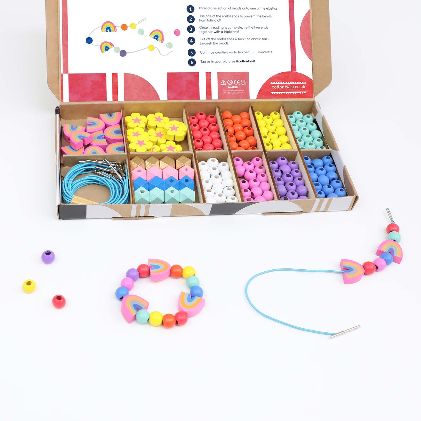 Rainbow & Flower Bracelet Making Kit (Makes 10 Bracelets)