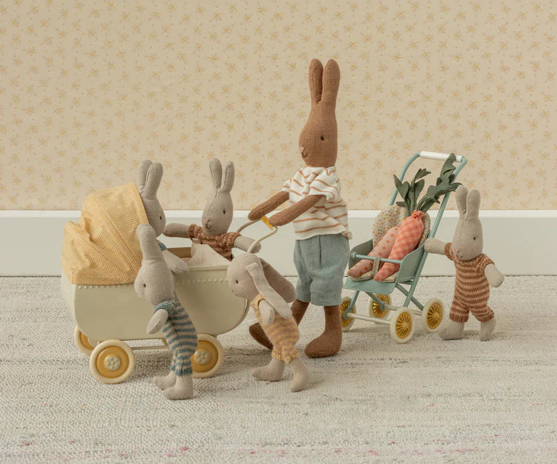 *PRESALE* Maileg Micro Pram, Yellow (Teddy/Rabbit Size)