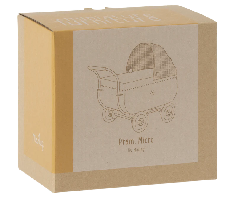 *PRESALE* Maileg Micro Pram, Yellow (Teddy/Rabbit Size)