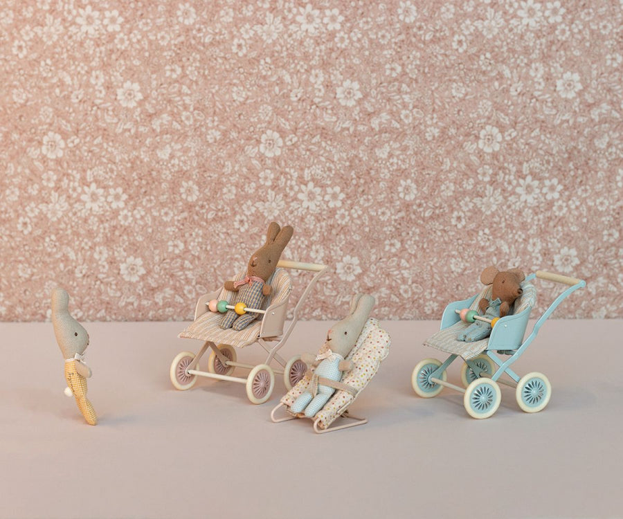 Maileg Stroller, Baby mice - Rose