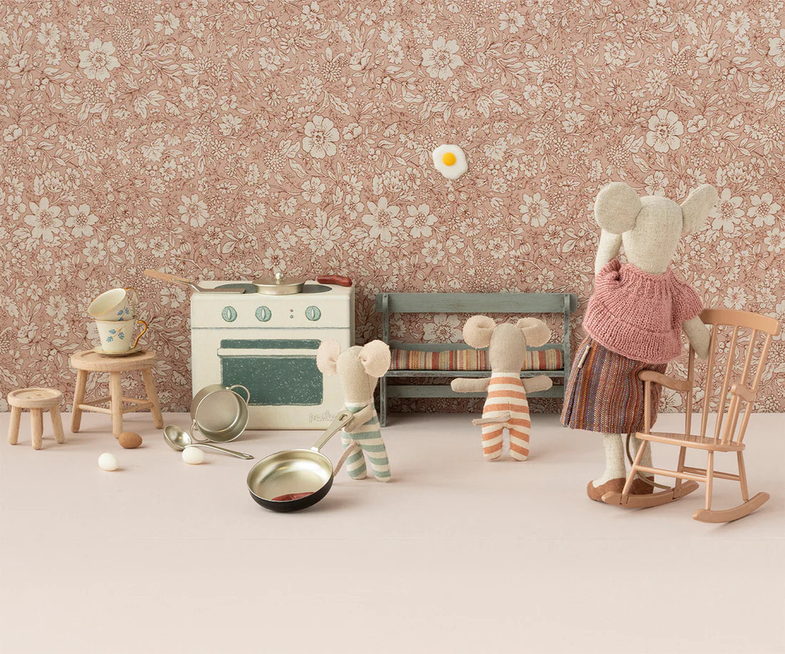 Maileg Rocking chair, Mouse - Dark powder