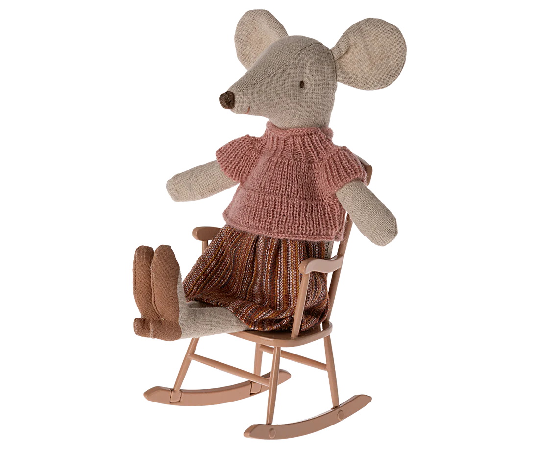 Maileg Rocking chair, Mouse - Dark powder