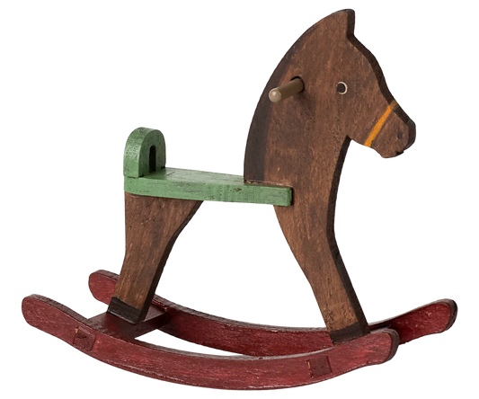 Maileg Rocking horse, Mouse - Dark brown