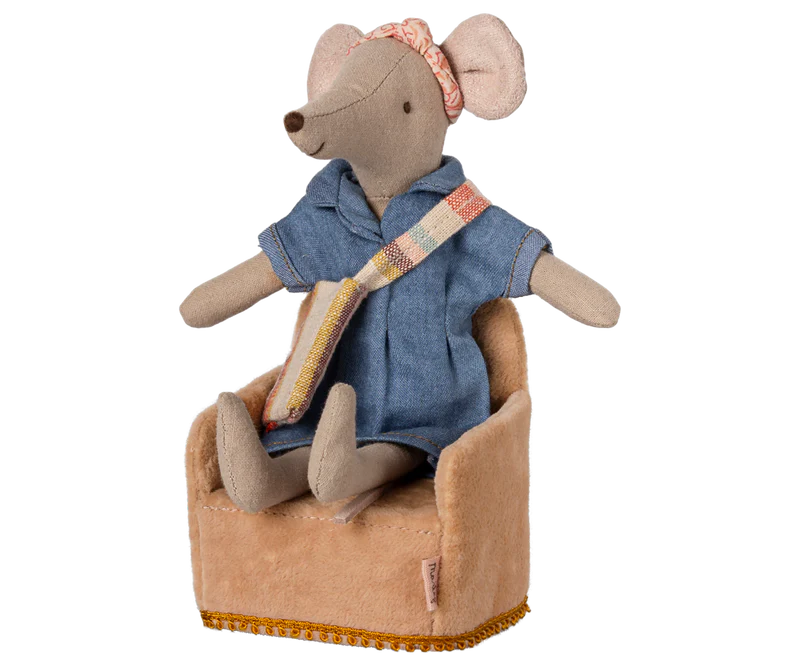 Maileg Folding chair, Mouse - Powder