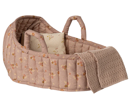 Maileg Carry cot, Large - Rose (for Small Bunny or Safari Friends size)