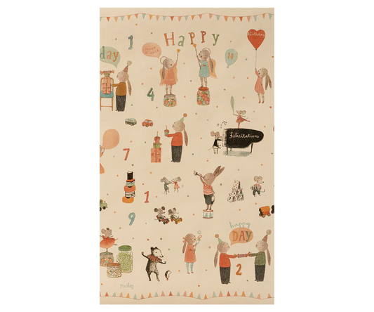 Maileg Gift wrap, 10 m - Happy Day