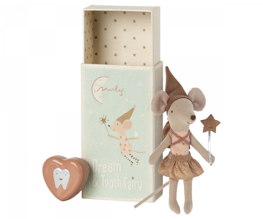 Maileg Tooth fairy mouse in matchbox - Rose
