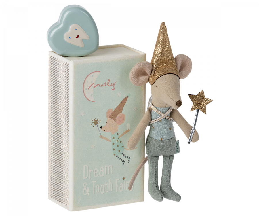 Maileg Tooth fairy mouse in matchbox - Blue
