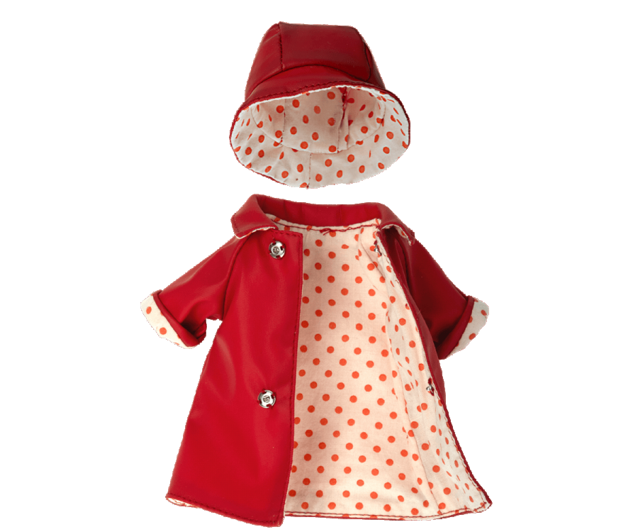 Maileg Rain coat w. hat, Teddy mum