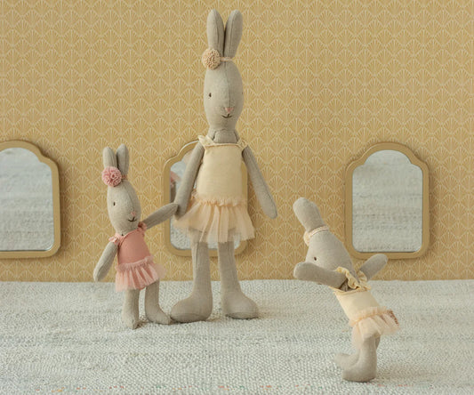 Maileg Rabbit, Micro - Ballet suit and skirt cream