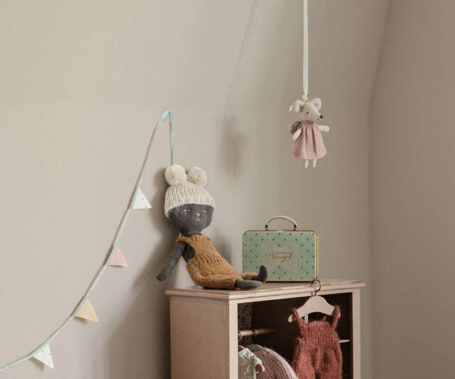 Maileg Angel mouse in suitcase