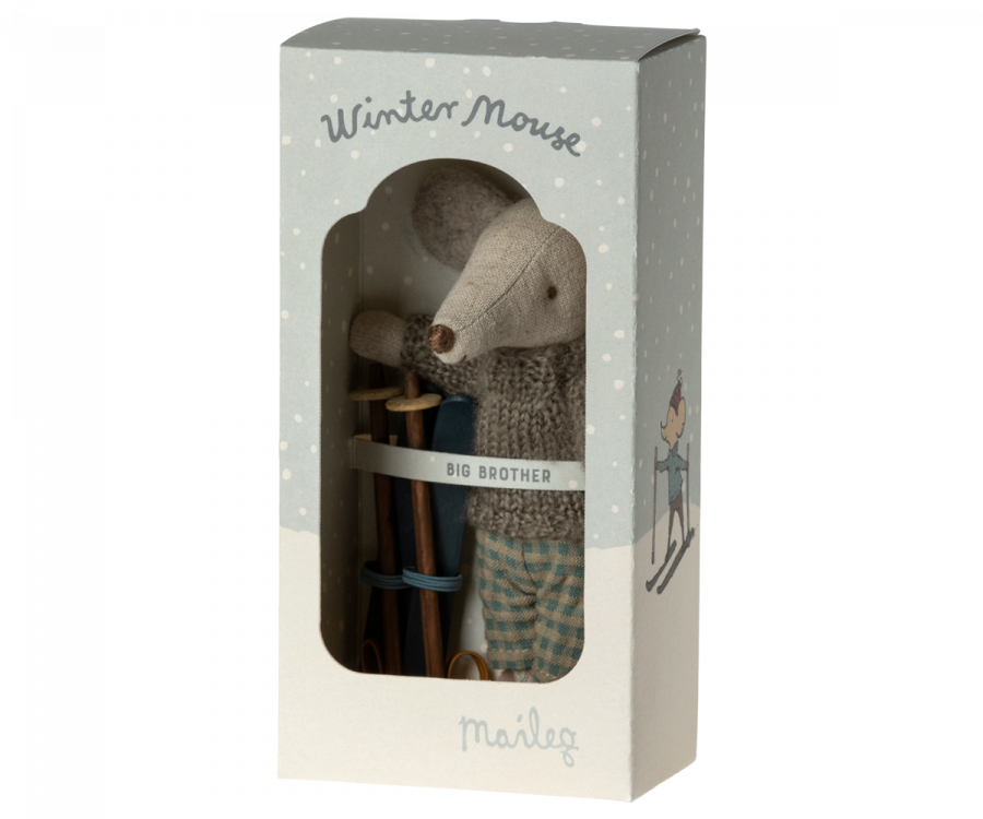 Maileg Winter mouse with ski set, Big brother