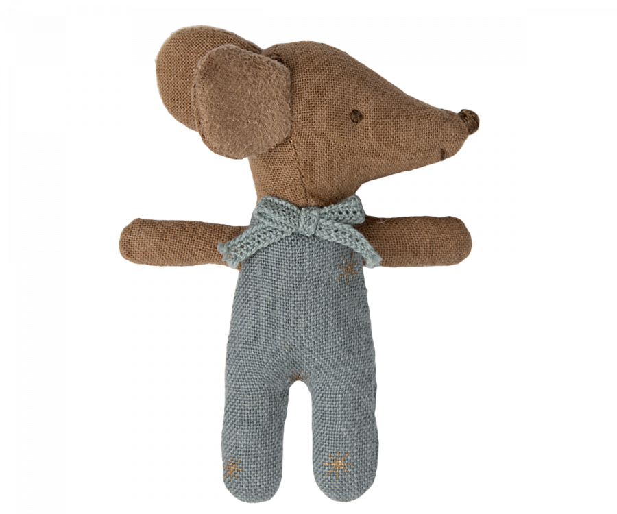 Maileg Sleepy wakey baby mouse in matchbox - Blue