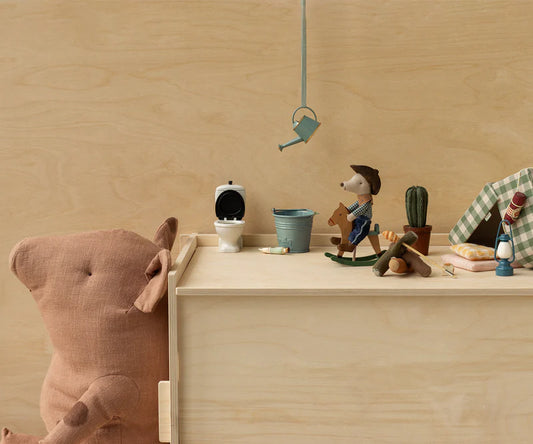 Maileg Cowboy mouse on rocking horse, Little brother