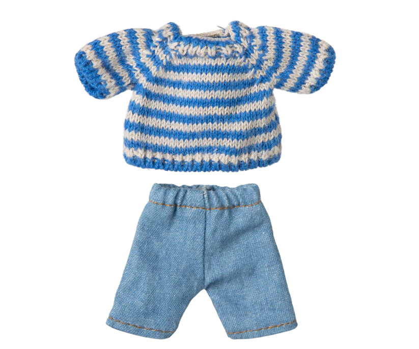 Maileg Knitted sweater and pants, Big brother mouse