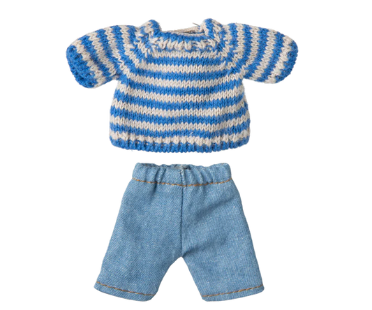 Maileg Knitted sweater and pants, Big brother mouse