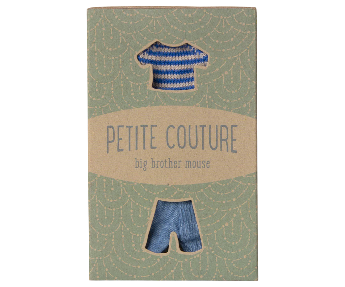 Maileg Knitted sweater and pants, Big brother mouse