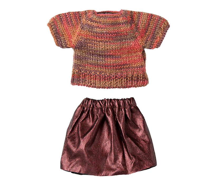 Maileg Skirt and knitted blouse, Mum mouse