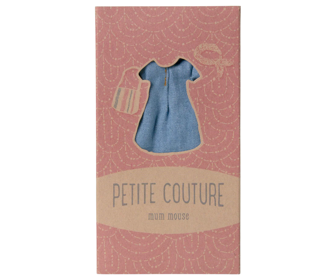 Maileg Denim dress and bag, Mum mouse