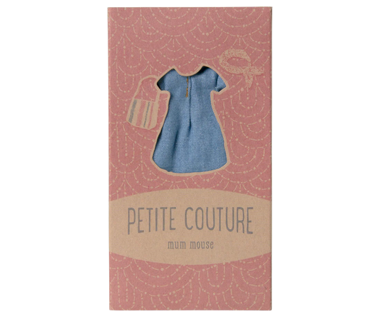 Maileg Denim dress and bag, Mum mouse