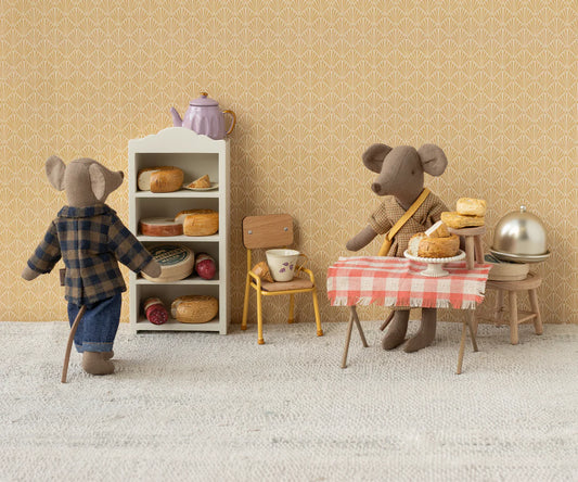 Maileg Brown checked shirt and pants, Dad mouse