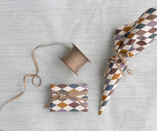 Ribbon, 25 m - Vintage rose/Gold