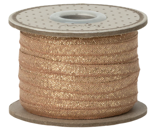 Ribbon, 25 m - Vintage rose/Gold