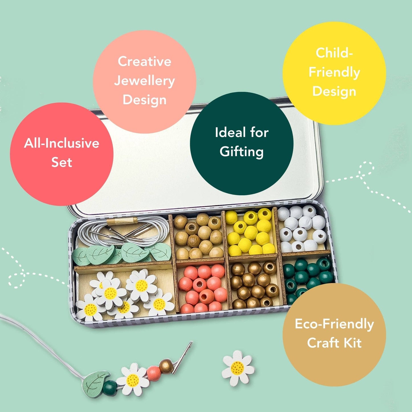 Daisy Bracelet Bead Kit (Makes 5 Bracelets)