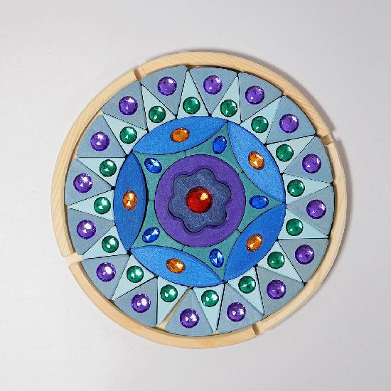 Grimm's Sparkling Mandala Small Blue (44 pcs)