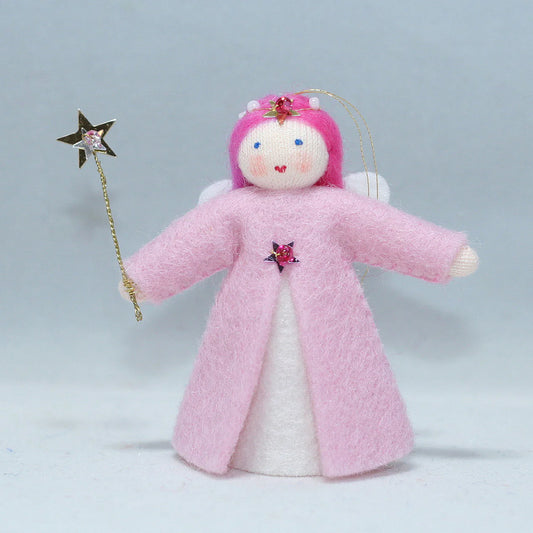 Ambrosius Pink Aurora Fairy | 2.25" Miniature Hanging Felt Doll