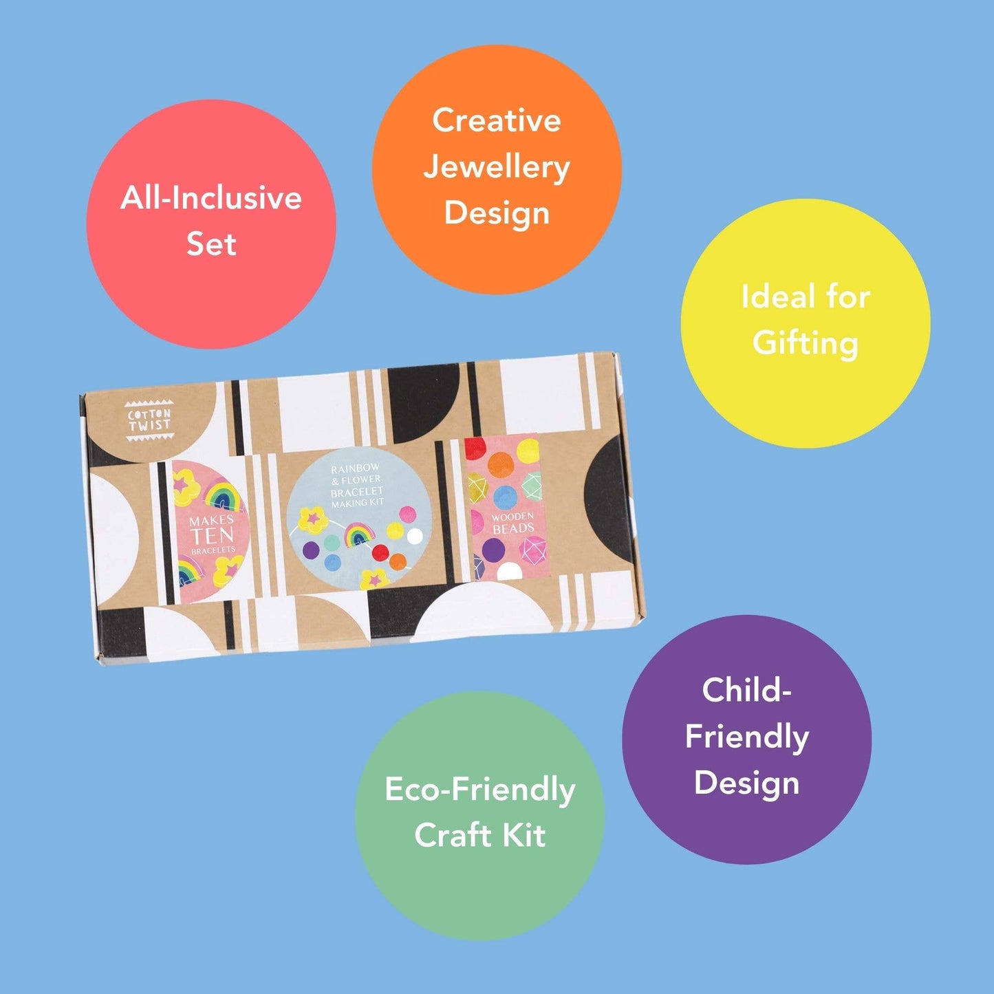 Rainbow & Flower Bracelet Making Kit (Makes 10 Bracelets)