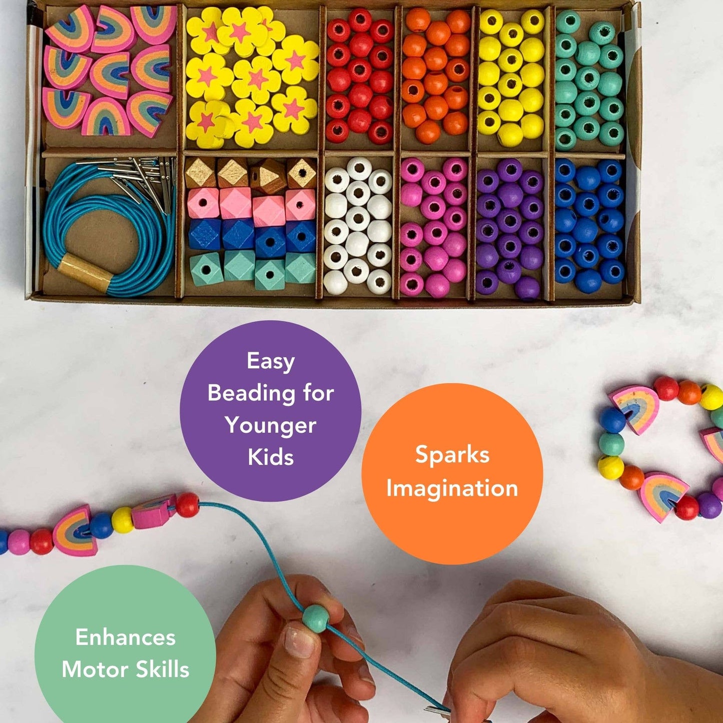 Rainbow & Flower Bracelet Making Kit (Makes 10 Bracelets)