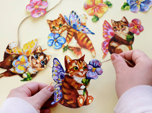Fairy Cats Paper Garland | DIY Garland Kit