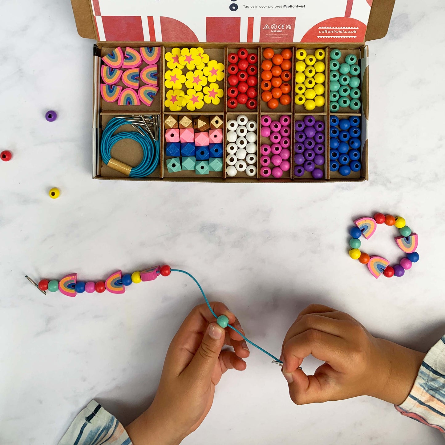 Rainbow & Flower Bracelet Making Kit (Makes 10 Bracelets)