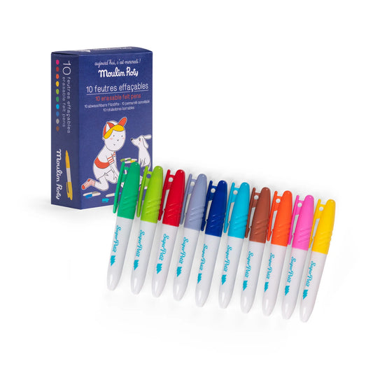 Erasable Felt Pens (for silicone colouring mats) | Set of 10