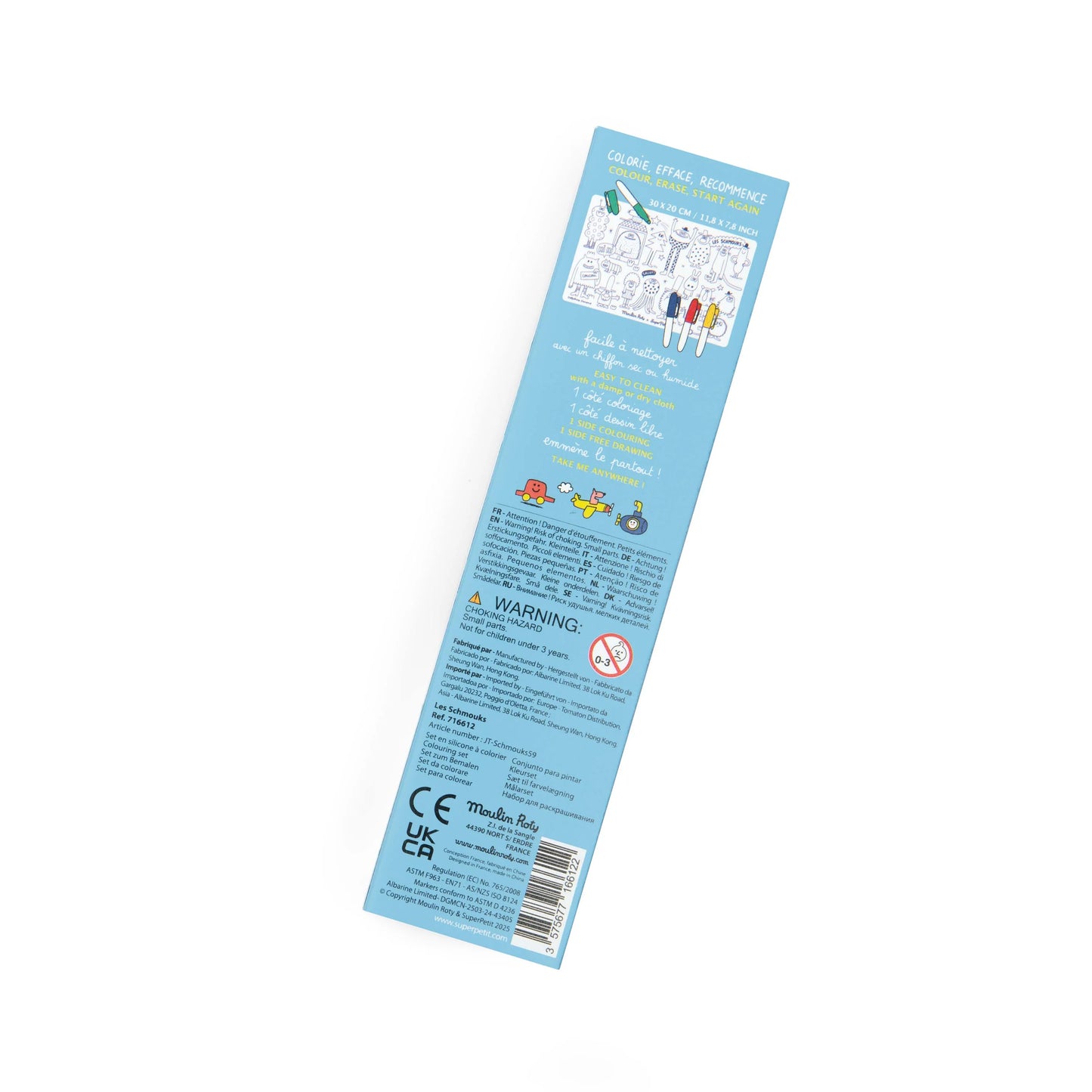 Mini Silicone Colouring Mat with 4 Pens | Schmouks