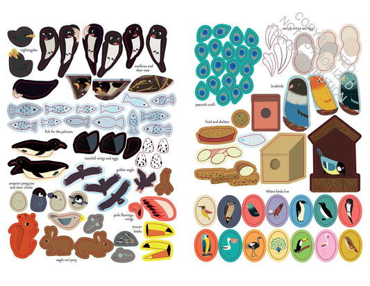 Birds of the World: My Nature Sticker Activity Book (Science Activity and Learning Book for Kids, Coloring, Stickers and Quiz) | Activity Book