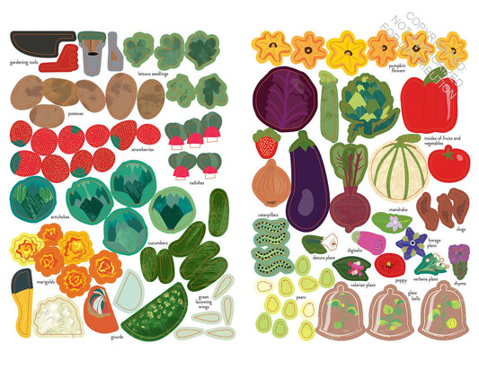 In the Vegetable Garden: My Nature Sticker Activity Book (102 stickers, 24 activities, and 1 quiz) | Activity Book