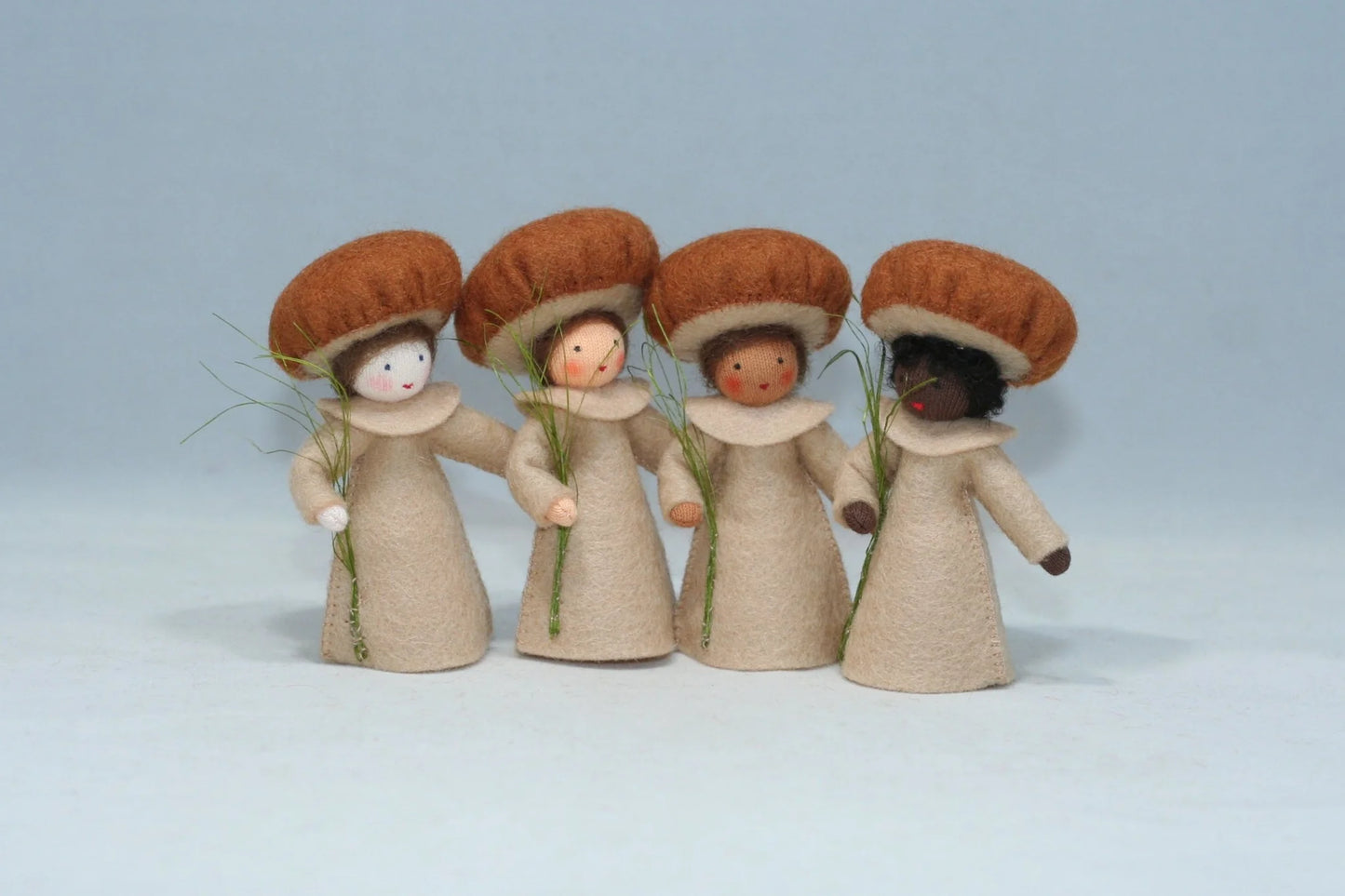Ambrosius Brown Mushroom Fairy | 3" Miniature Standing Doll