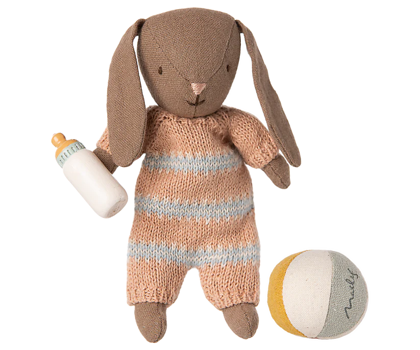 *PRESALE* Maileg Bunny set, Micro - Brown - Dusty rose
