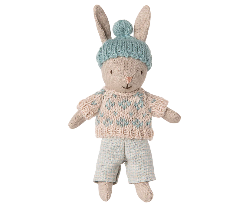 *PRESALE* Maileg Winter rabbit, Micro - Sand - Mint