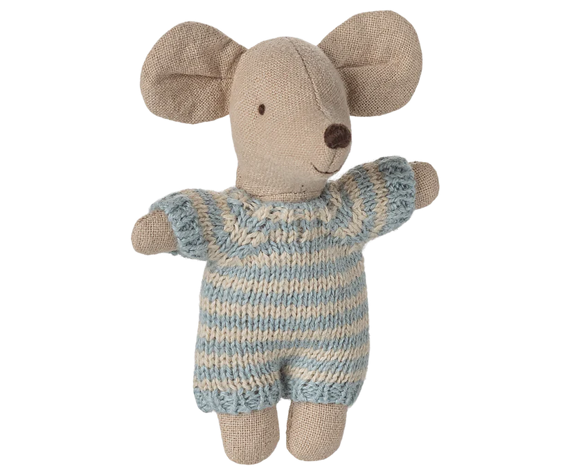 *PRESALE* Maileg Baby mouse in carry cot - Blue