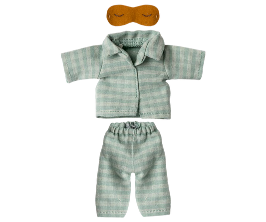 Maileg Pyjamas, Dad mouse - Mint/sand