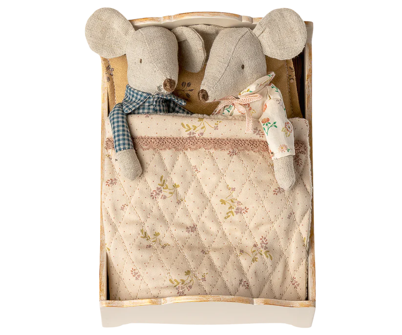 *PRESALE* Maileg Bed, Mouse - Off white