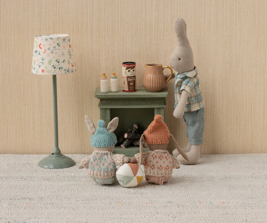 *PRESALE* Maileg Fireplace, Miniature - Dusty green (Teddy/Rabbit Size)