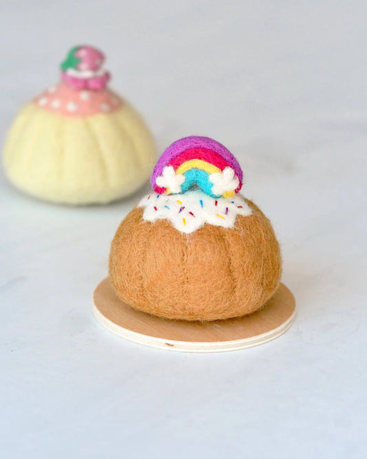 Felt Rainbow Bundt Cake with Icing