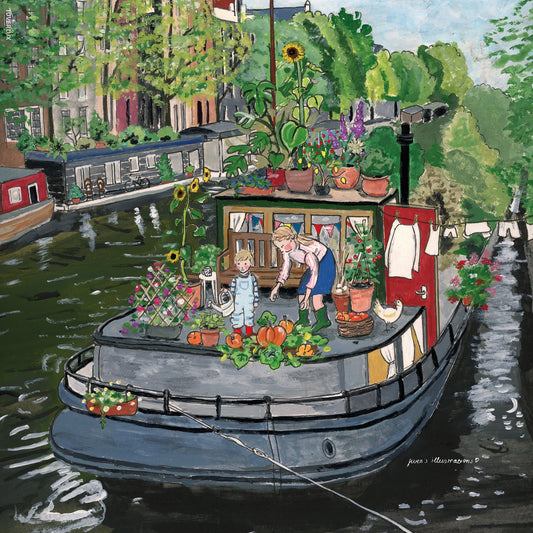 Toverlux |  Gwen's Illustrations - House Boat Garden Silhouette