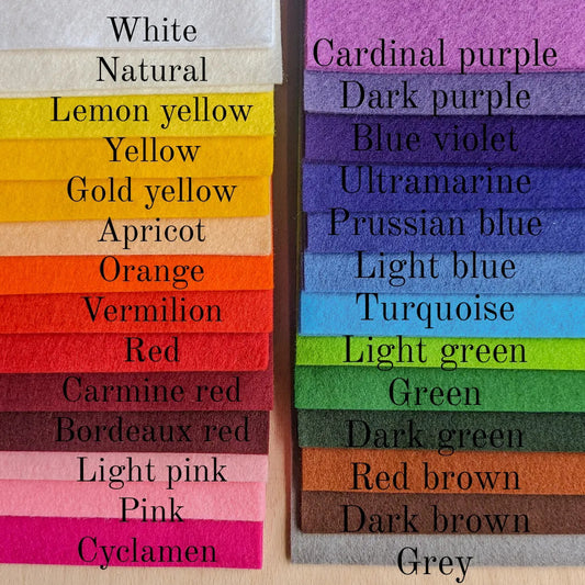 100% Wool Felt Sheet (20x30cm)