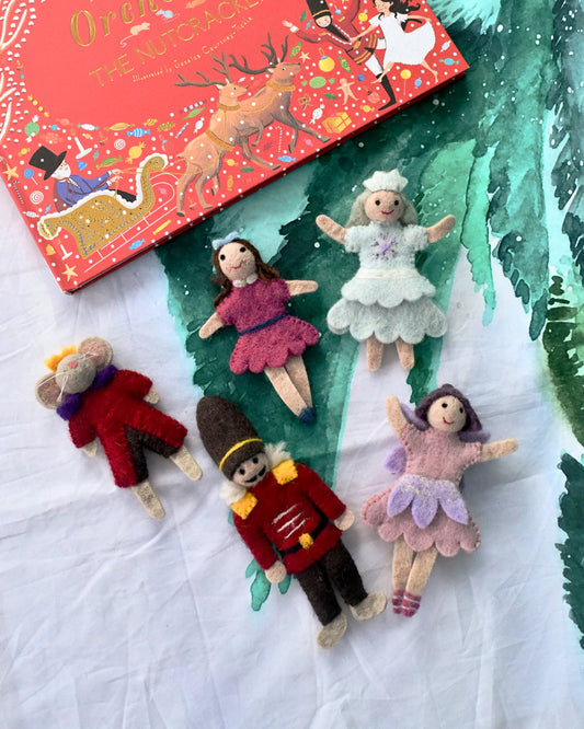 Felt Nutcracker and the Mouse King Finger Puppet Set