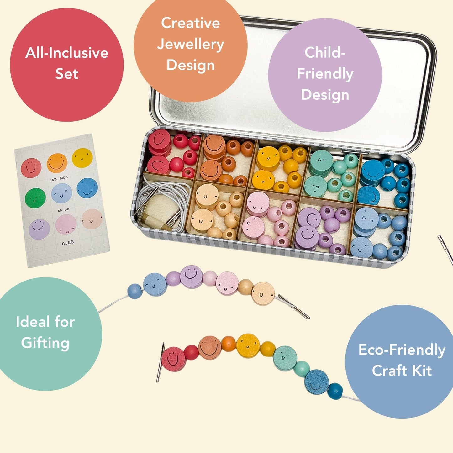 It's Nice To Be Nice Bracelet Beading Kit for Children (Makes 5 Bracelets)